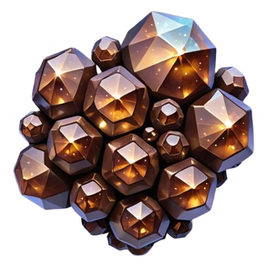 glossy dark brown nebula crystal clusters sticker