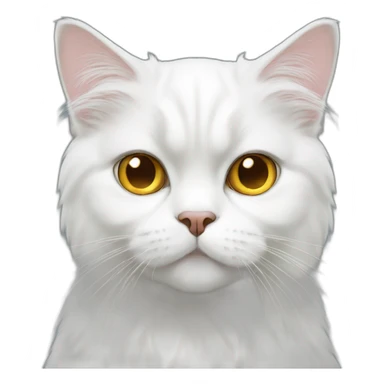 White Persian cat with golden eyes sticker