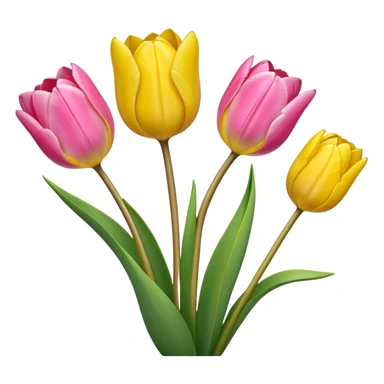 pink and yellow tulips sticker