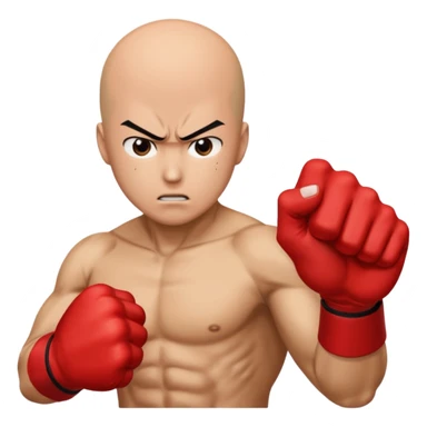 Angry Saitama with his red giant hand punching (front) sticker