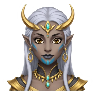 ESO female daedra, lashes and earrings, gray skin sticker