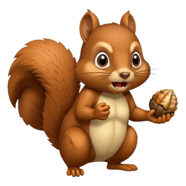 A realistic squirrel that’s mad eating a acorn  sticker