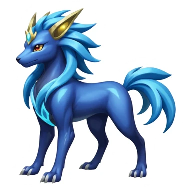 Shiny Dark Edgy Suicune-Manectric-Aurorus-Fakémon-hybrid-creature (full body)  sticker