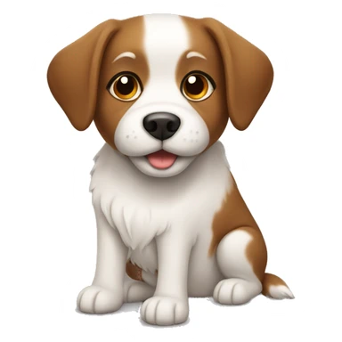 A cute brown with white dog sticker