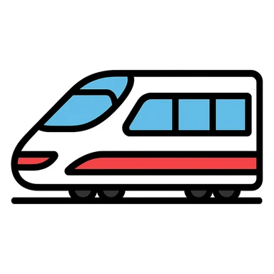 modern white train, with large windows, modern style sticker