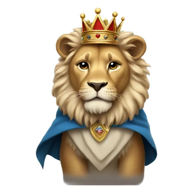 Lion wearing a crown and cape sticker