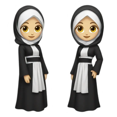 white hijabi girl abaya sticker