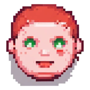 a man with a red blushing face sticker