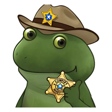 Cop with cowboy hat  sticker