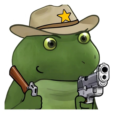 holding a gun sticker