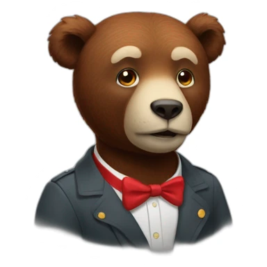 Un ours rouge sticker