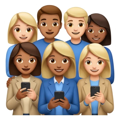 A LOT OF PEOPLE WITH PHONES sticker