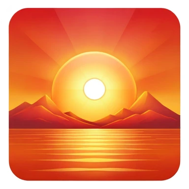 Square shaped sunrise sticker