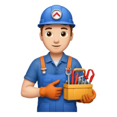 Plumber + toolbox + gloves, Repair Crew. sticker