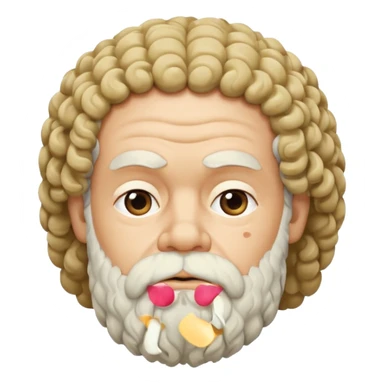 Socrates thinking, looking up, curly hair, ancient philosopher sticker