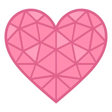 heart with a pink geometric pattern, clean digital illustration, no background sticker