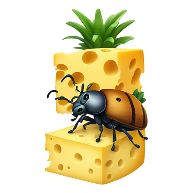 Cheese with beetle and pineapple wearing underway sticker