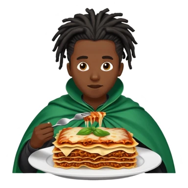  High fade black Dreadlocks and nigerian cape eating lasagna  sticker