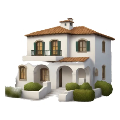 typical white mediterranean house sticker