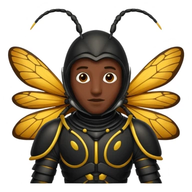 black  insect costumed man sticker