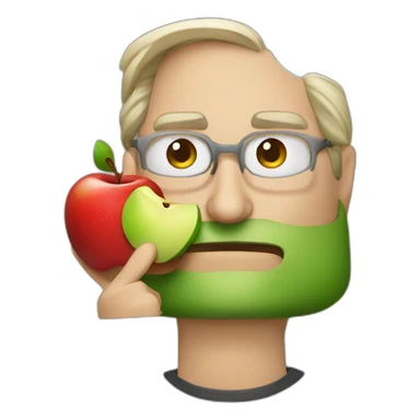 Steve Jobs eating apple sticker