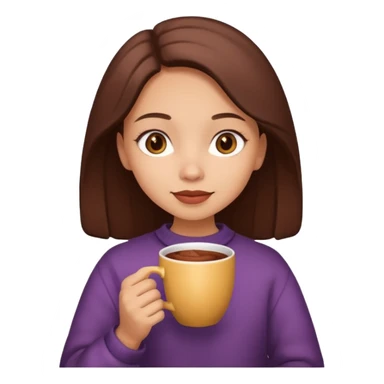 Home vibes, and girl with cacao in hands sticker