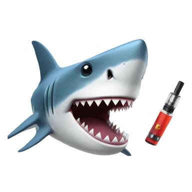 shark holding a vape sticker