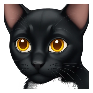 black cat with amber eyes sticker