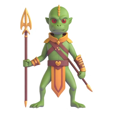 reptilian humanoid troglodyte warrior with spear from Heroes of Might and Magic 3 sticker