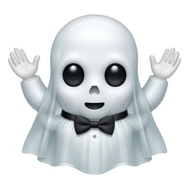 A ghost with a bowtie sticker