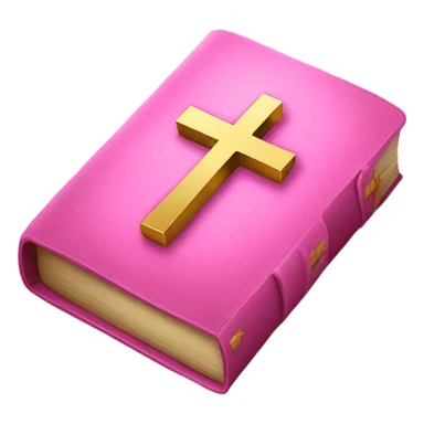 Pink bible with gold cross sticker