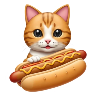 Cat eats hotdog sticker