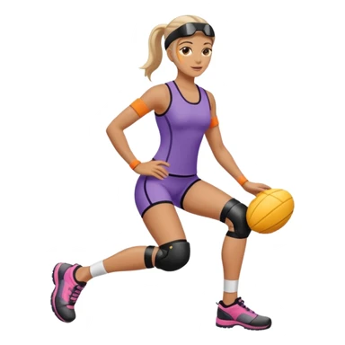 woman with knee pad sticker
