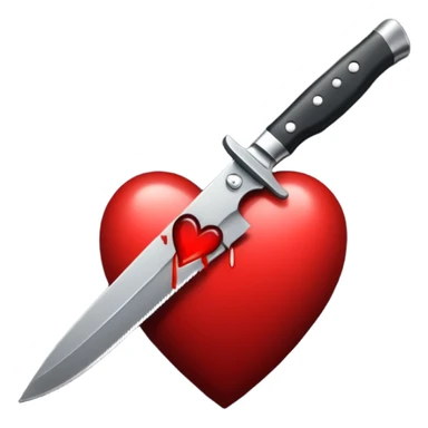 🔪🖤make an emoji where the knife is stabbing the black heart sticker