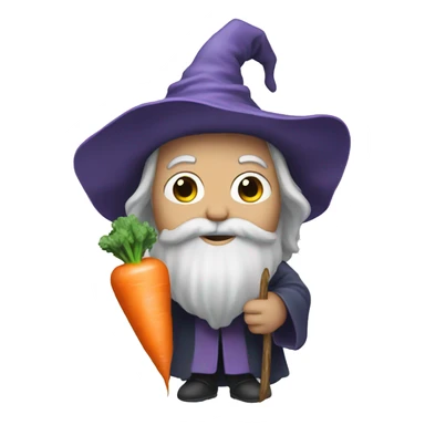 A wizard with a carrot as a wand sticker
