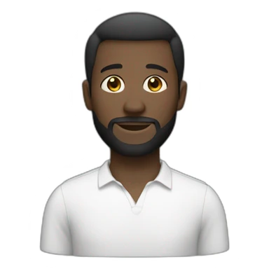 dark-skinned man in white shirt with small beard and short hair sticker
