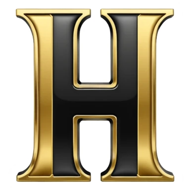 letter H in black and gold sticker