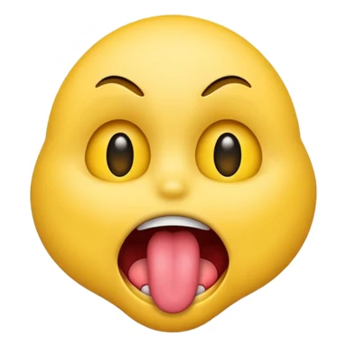 Emoji sticking out tongue scary sticker