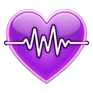 heart pules tech with the pules symbol in the middle, make the hart dark purple. dark outline sticker