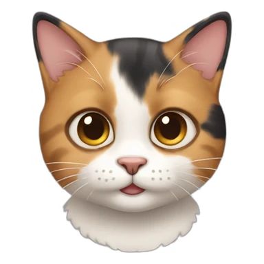 cute calico cat with small goatee sticker