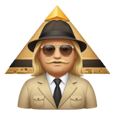 fat male blond long hair agent with short beard in egypt with pyramid.mm sticker