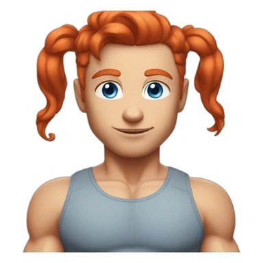 Yoga bodybuilder blue eyes neat red hair sticker
