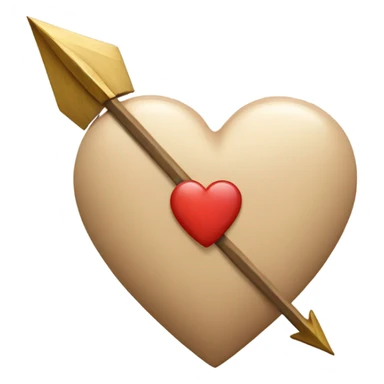 Beige heart with an arrow through it  sticker