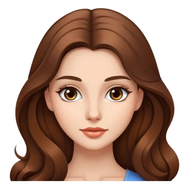 beautiful young woman with long brown hair, elegant appearance sticker