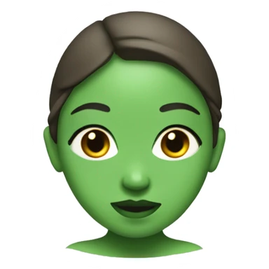 Pregnant woman all in green from the side with green skin tone and eyes  sticker