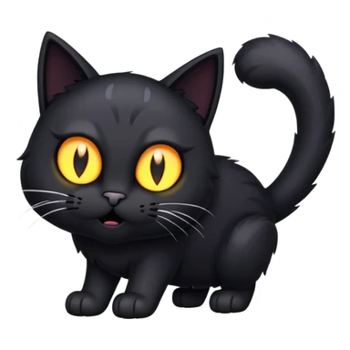 scary cat with arched back and glowing eyes sticker