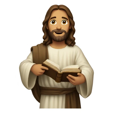 Jesus holding bible sticker