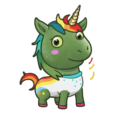 Unicorn is pooping sticker