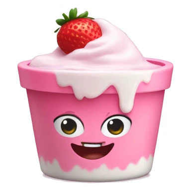 Pink strawberry yogurt  sticker