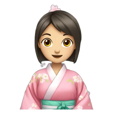 Cure aniime girl in a kimono sticker